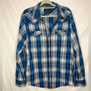 Cody James Western Cowboy Button-down Shirt with Pearl Snap Buttons sz XLT